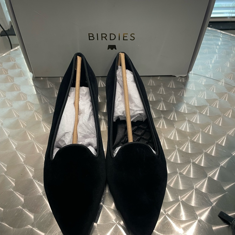 Birdies Black Velvet Flats